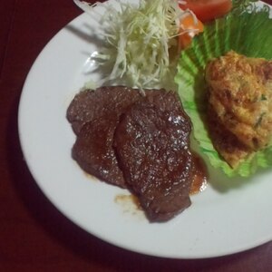 牛肉とニンニクのスタミナステーキ(*^^*)☆